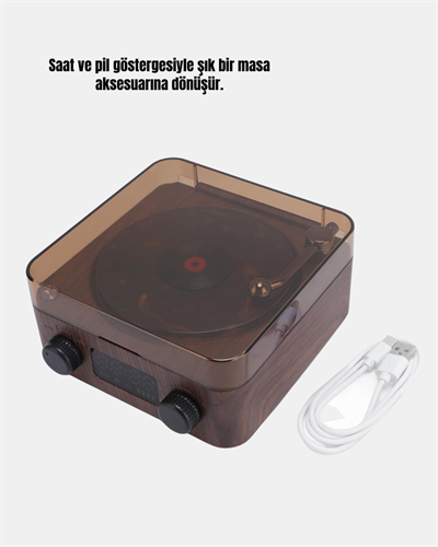 Stereo Bluetooth Hoparlör – Gece Lambalı ve Saat Göstergeli