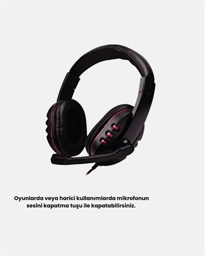 Stereo Ses Destekli Mikrofonlu  Kulaklık – Yumuşak Pedli