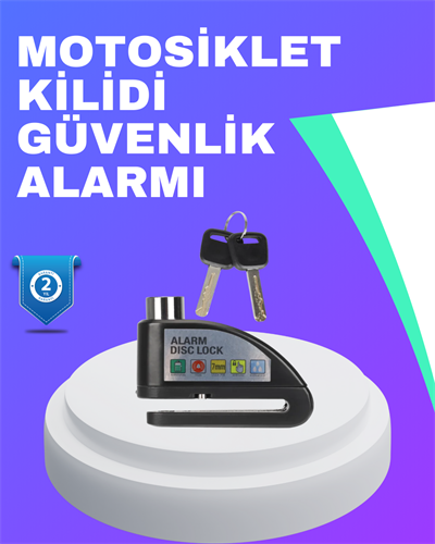 Su Geçirmez Alarm Disk Kilidi Motosiklet Scooter Bisiklet Güvenlik