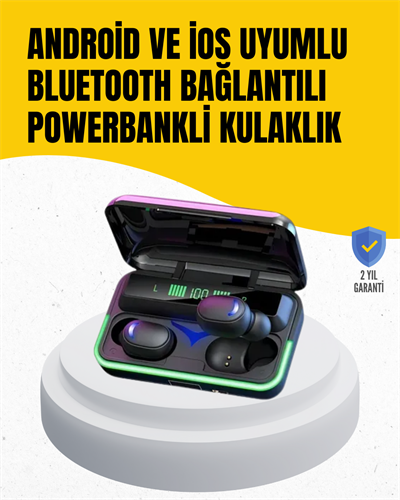 Su Geçirmez E10 Bluetooth Kulaklık Powerbank ve Gürültü Engelleme