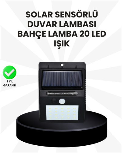 Su Geçirmez IP65 20 LED Solar Sensörlü Bahçe ve Veranda Aydınlatma
