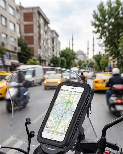 Su Geçirmez Motosiklet Telefon Tutucu Evrensel Gidon Montaj Navigasyon Standı