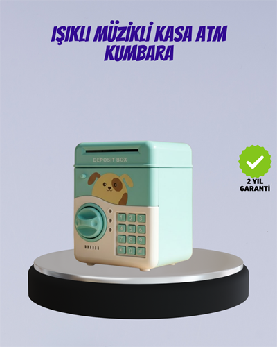 Su Yeşili Işıklı Sesli Elektronik Şifreli Çocuk Kumbarası