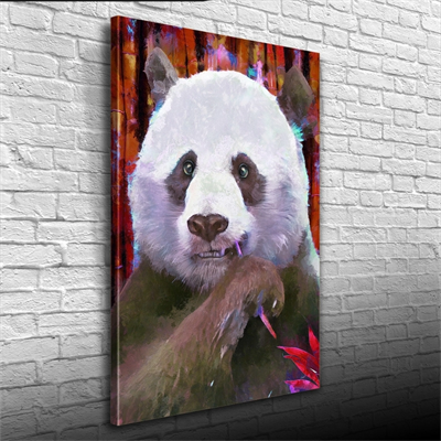 Suluboya Tekniğinde Panda Görseli Kanvas Tablo 50 x 70