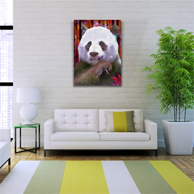 Suluboya Tekniğinde Panda Görseli Kanvas Tablo 50 x 70