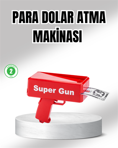 Super Money Gun Para Saçma Tabancası Yüksek Atış Güçlü Kırmızı Model