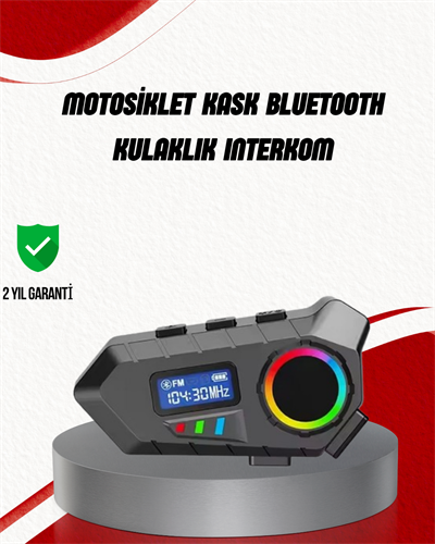 Suya Dayanıklı Bluetooth  İnterkom 5.4 Hoparlör 500mAh Batarya ve FM Radyo Özellikli