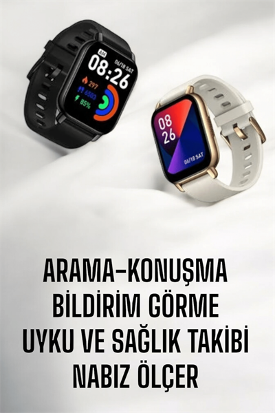 Suya Dayanıklı Bluetooth Akıllı Saat GPS, Adımsayar, Nabız & Sağlık Takibi