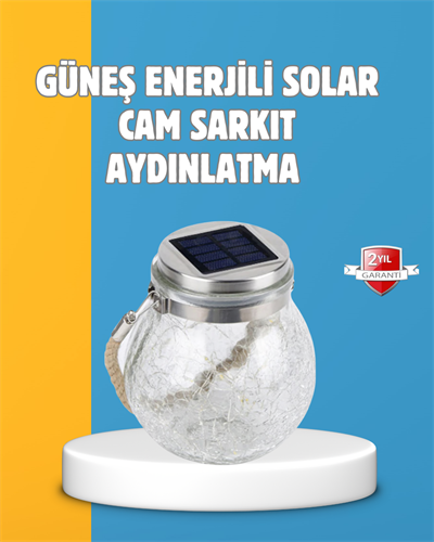 Suya Dayanıklı Güneş Enerjili Cam Şişe Sarkıt Lamba