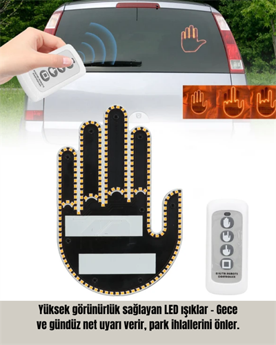 Suya Dayanıklı LED El Park Uyarı Cihazı Uzaktan Kumandalı 2025