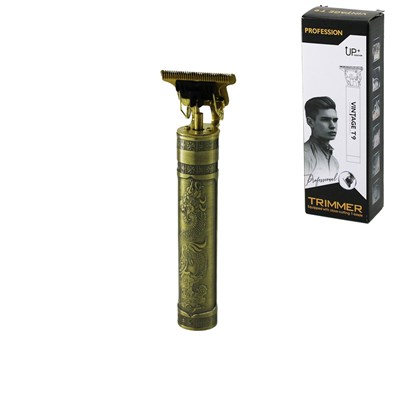 VINTAGE T9 ( T BIÇAK ) ( BASKILI PLASTİK GÖVDE ) ( ENSE ÇİZİM & SAÇ SAKAL KESME ) TRAŞ MAKİNESİ ( USB ŞARJLI )*100
