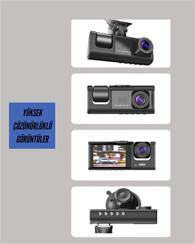 TA-01 1080P Ön 720P Arka ve İç Kamera Sistemli DVR