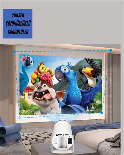 TÇift Kollu Tasarımlı Kablosuz Projeksiyon – 4K, 10.000 Oyun ve Smart App Desteği