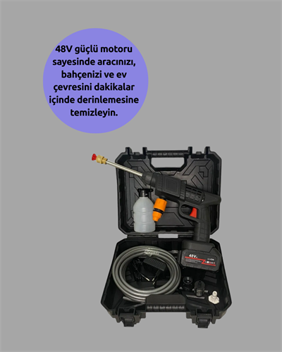 TEK BATARYALI 48V Şarjlı Basınçlı Yıkama Makinesi