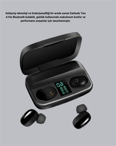 TWS A10s Bluetooth 5.0 Kulaklık Powerbank Şarj Kutulu Mini Tasarım