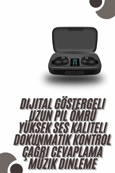 TWS Bluetooth Kulaklık 5.0 Bluetooth Bağlantılı Dokunmatik Kontrol Özelliği