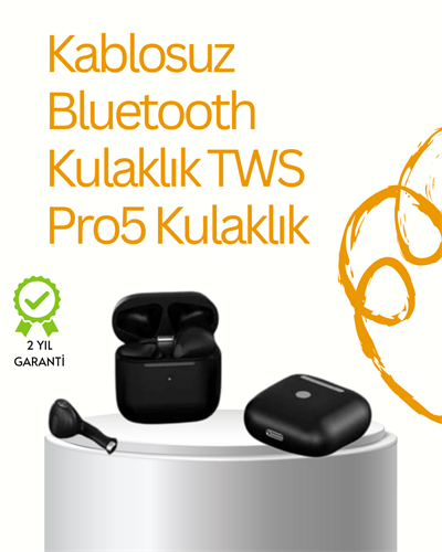 TWS Pro 5 Bluetooth Kulaklık – Gelişmiş Ses Teknolojisi ve Uzun Batarya Ömrü