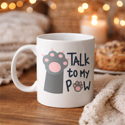 Talk To My Paw – Sevimli Kedi Patili Porselen Kupa MODEL 57
