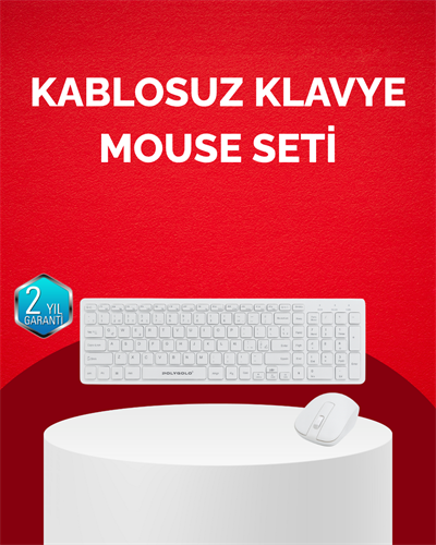 Tam Boy Kablosuz Klavye Mouse Seti - Gelişmiş Bağlantı ve Sessiz Performans