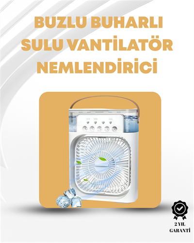 Taşınabilir 3ü 1 Arada Mini Fan | Nemlendirici + Soğutucu + Gece Lambası
