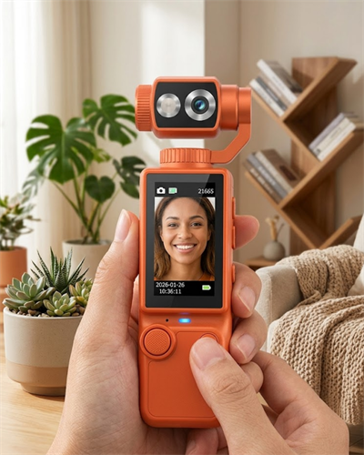 Taşınabilir 4K Gimbal Kamera 180 Derece Döner Lens Stabil Video Çekim Özellikli