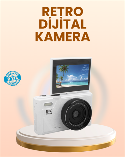 Taşınabilir 5K UHD Fotoğraf ve Video Kamera Otofokus WiFi