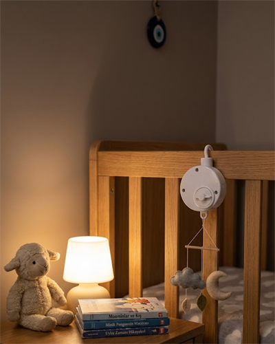 Taşınabilir Bebek Uyutucu Müzik Kutusu Pil Gerektirmeyen Mekanik Tasarım