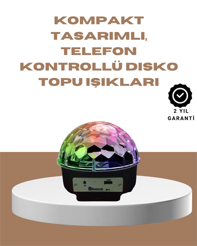 Taşınabilir Bluetooth Disko Topu Uzaktan Kumandalı Işık Efektleri