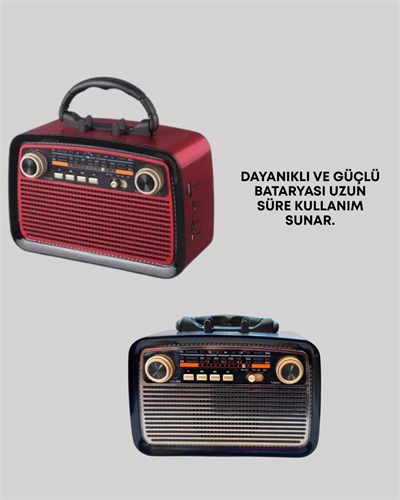Taşınabilir Bluetooth Hoparlör – Modern Teknoloji ile Nostaljik Radyo Deneyimi, FM/AM Fonksiyonu