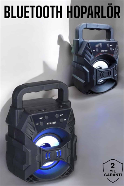 Taşınabilir Bluetooth Hoparlör Led Işıklı Uzun Pil Ömrü