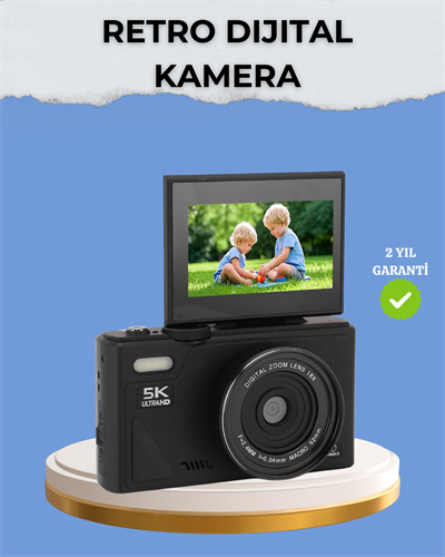 Taşınabilir Dijital Kamera 5K 75MP Stabilizasyonlu 18x Zoom Otofokus