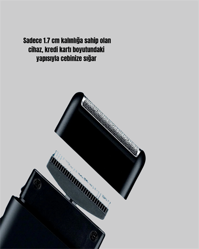 Taşınabilir Elektrikli Tıraş Makinesi USB Şarjlı 5W Motor ve 0.3 mm Hassas Kesim