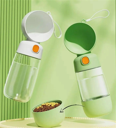 Taşınabilir Evcil Hayvan Mama Hazneli Su Matarası