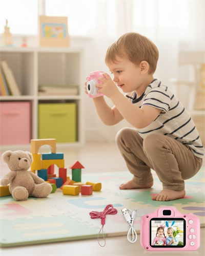 Taşınabilir HD Dijital Kamera Video Kayıt Fotoğraf Çekim USB Bağlantılı Şarjlı