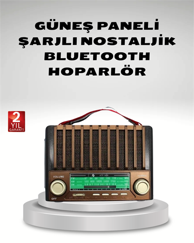 Taşınabilir Hoparlör Güneş Panelli Bluetooth USB SD FM AM SW Radyo