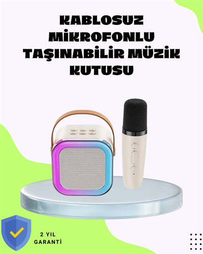 Taşınabilir Karaoke Mikrofon Seti Bluetooth Hoparlörlü