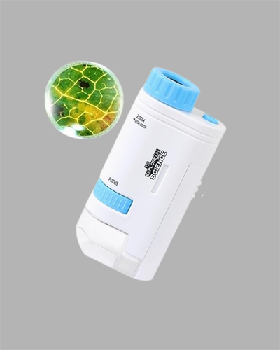 Taşınabilir Mini Mikroskop LED Işıklı 80X–200X Büyütmeli ve Odak Ayarlı