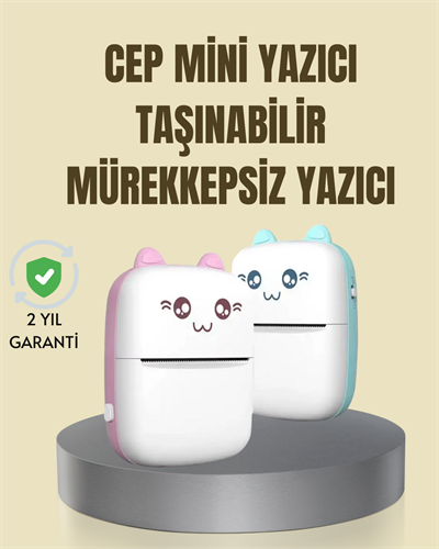 Taşınabilir Mini Termal Yazıcı 200 DPI Bluetooth Bağlantılı