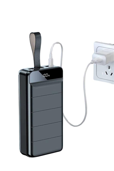 Taşınabilir Powerbank 50.000 mAh 4 Girişli Hızlı Şarj Led Göstergeli Fenerli Şarj