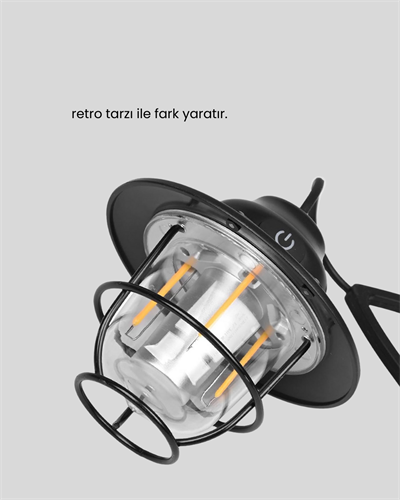 Taşınabilir Retro Çam Konisi Kamp Lambası Gece Işığı Su Geçirmez