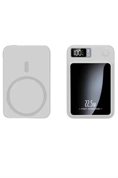 Taşınabilir Şarj Magsafe Powerbank 10.000 mAh Hızlı Şarj Led Göstergeli Kablosuz