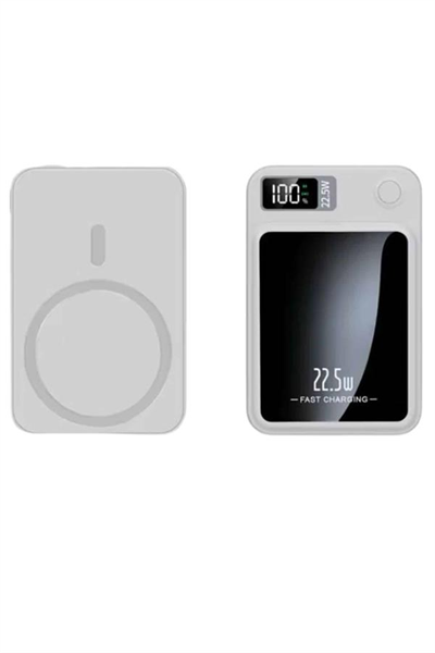 Taşınabilir Şarj Magsafe Powerbank 10.000 mAh Hızlı Şarj Led Göstergeli Kablosuz