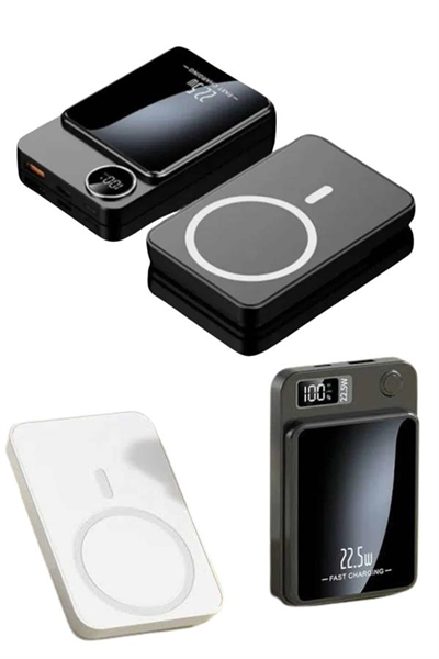 Taşınabilir Şarj Magsafe Powerbank 10.000 mAh Hızlı Şarj Led Göstergeli Kablosuz