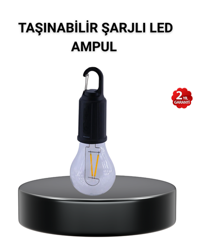 Taşınabilir Şarjlı LED Kamp Lambası – Type-C Girişli ve Kancalı Tasarım