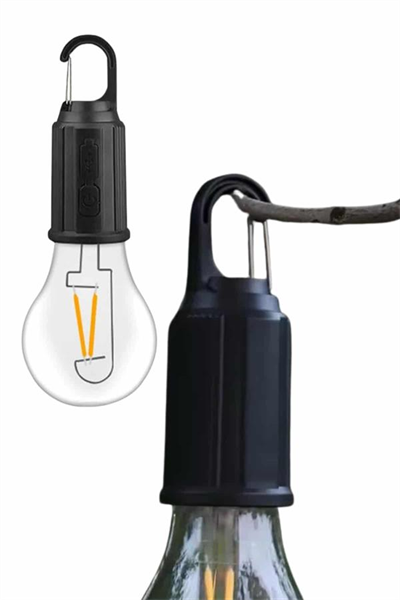 Taşınabilir Şarjlı Led Ampul Askılı Lamba Kamp Bahçe Lambası
