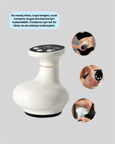 Taşınabilir Şarjlı Masaj Cihazı Kupa Terapisi Sıcak Masaj