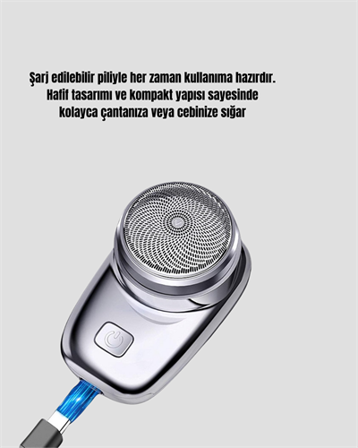 Taşınabilir Şarjlı Mini Tıraş Makinesi – Hassas Kesim, Hızlı Şarj, Kolay Temizlik