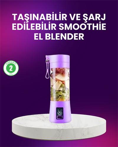 Taşınabilir Şişe Blender 380ml Şarjlı Spor Smoothie Shake Karıştırıcı