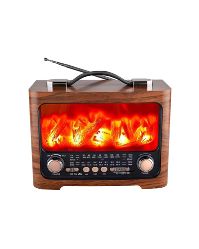 Taşınabilir Şömine Efektli Bluetooth Hoparlör FM Radyo LED Işıklı Müzik Çalar