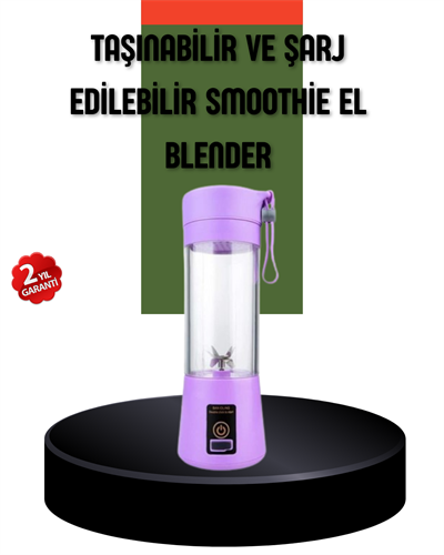 Taşınabilir USB Şarjlı Mini Smoothie Blender 380ml Çelik Bıçaklı Portatif